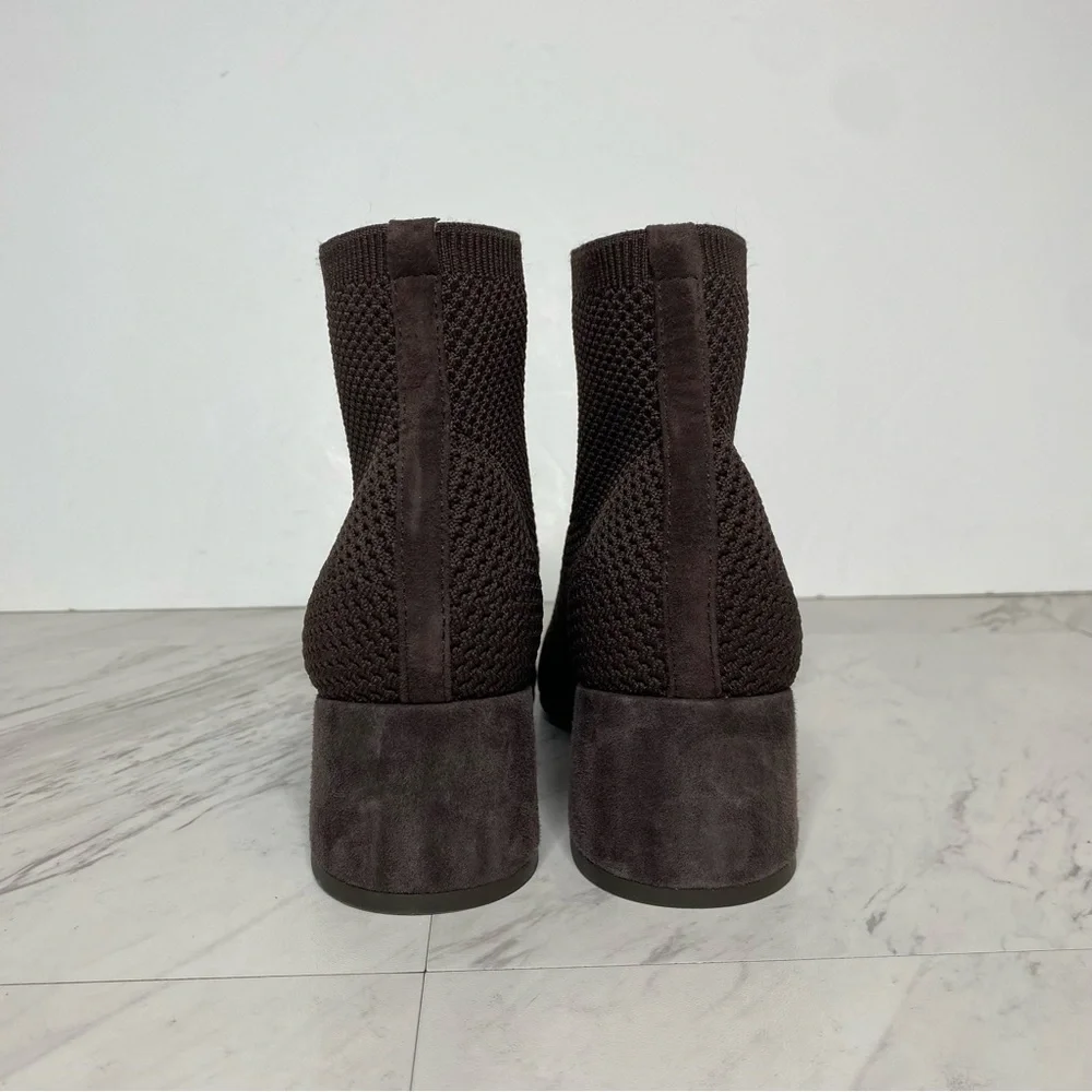 Eileen Fisher Honey Brown Knit Stretch Bootie 5